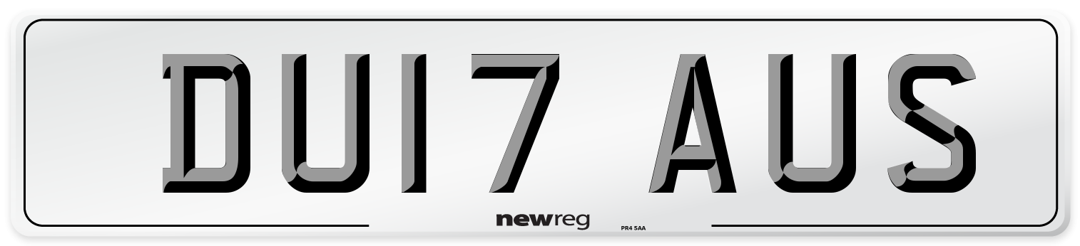 DU17 AUS Number Plate from New Reg